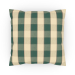 Throw pillow 20 x 20" green / beige plaid