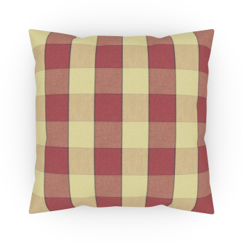 Throw pillow 18 x 18" red / beige plaid