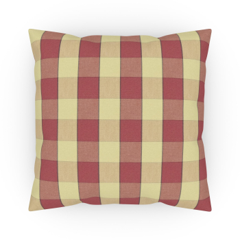 Throw pillow 20 x 20" red / beige plaid