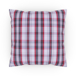 Throw pillow 18 x 18" grey / red plaid