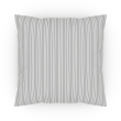 Throw pillow 20 x 20" grey / white striped