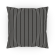 Throw pillow 18 x 18" dark grey / white striped