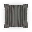 Throw pillow 20 x 20" dark grey / white striped