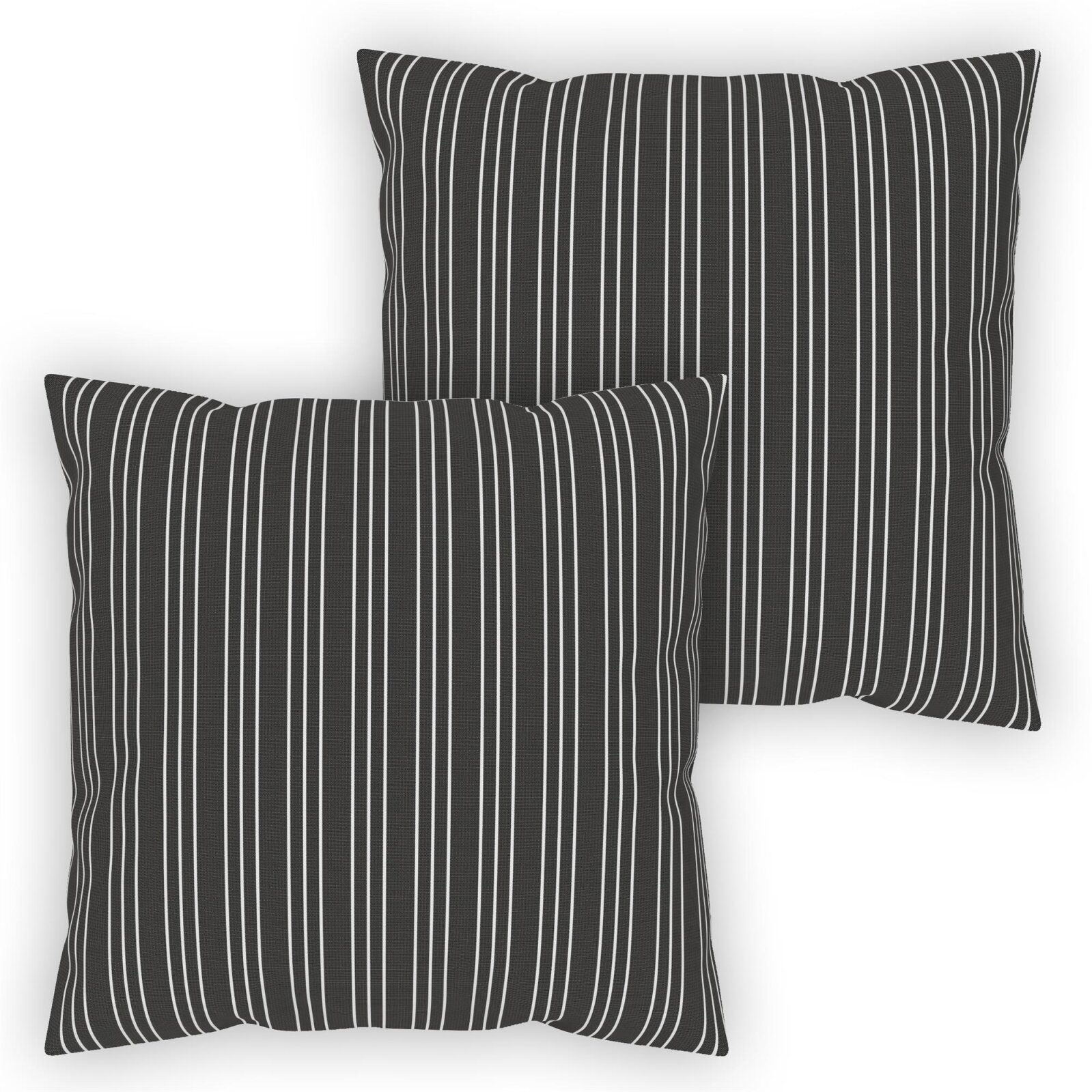 Dekokissen-Set 40 x 40 cm Schwarz / Weiß gestreift