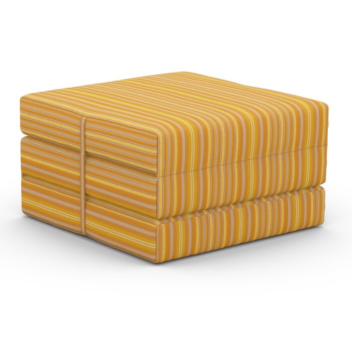 Foldable outdoor mattress with a cover in Agora Rayure Amarillo, striped in shades of yellow
