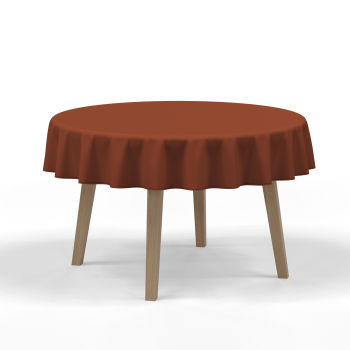 Round Outdoor Tablecloth Terracota