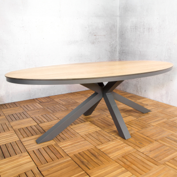 Oval Garden Table Brescia HPL 220 x 115 cm