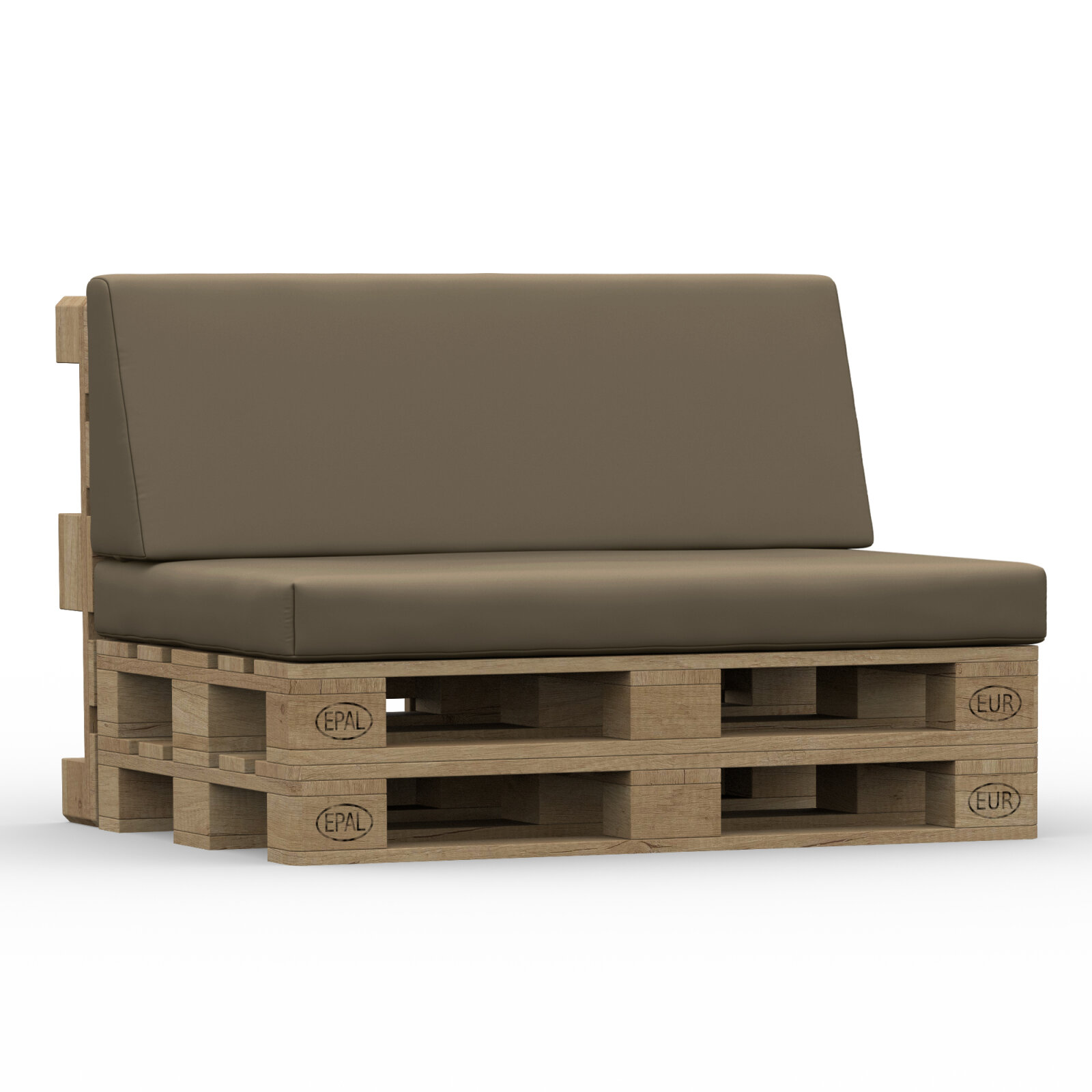 Palettenkissen Set Sitz- & Keil-Rückenkissen Dralon Uni Taupe