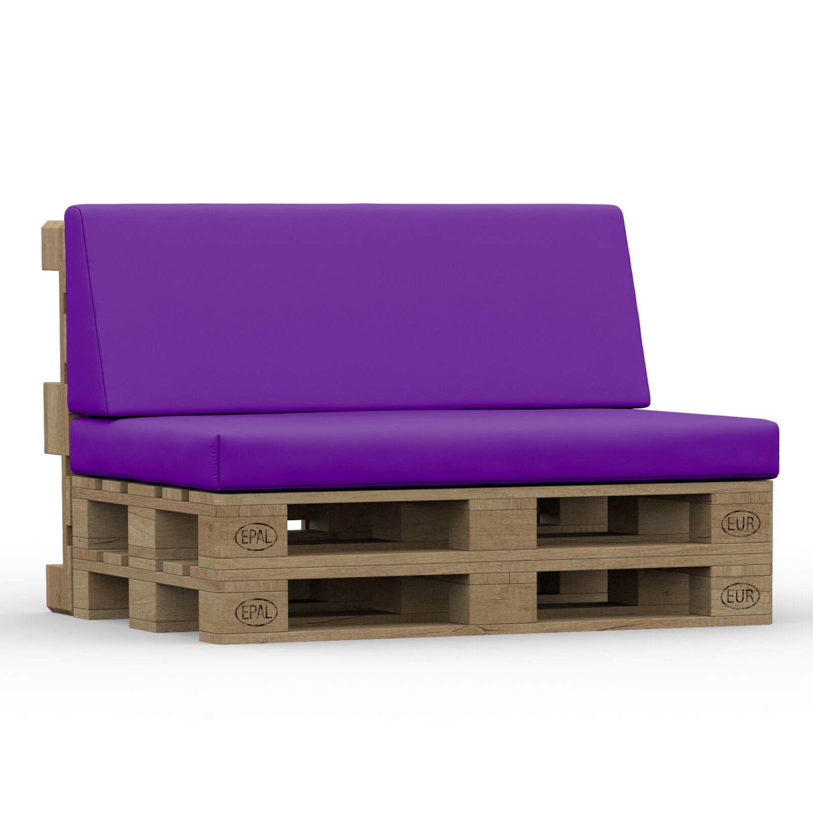 Palettenkissen Set Sitz- & Keil-Rückenkissen Dralon Uni Violett