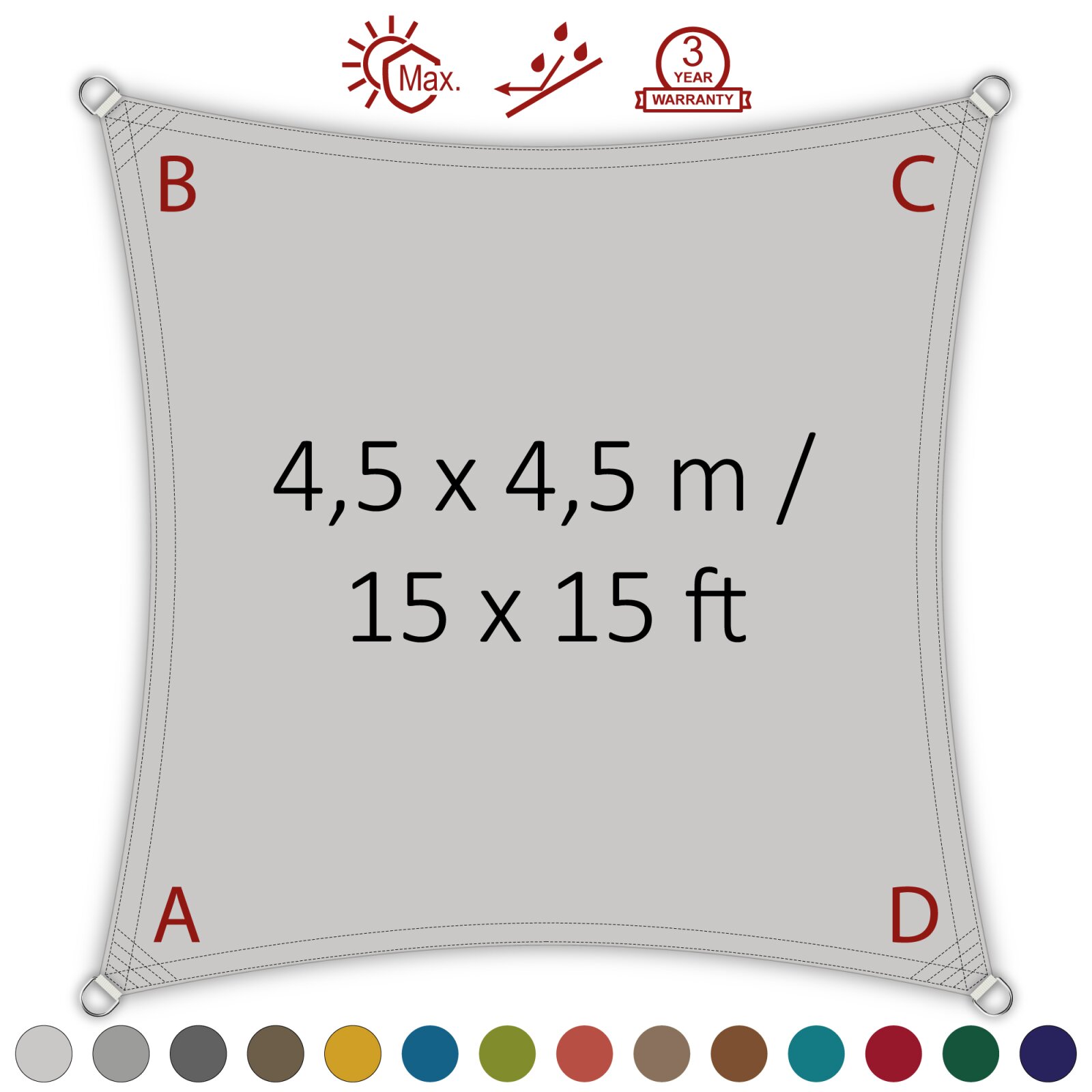 tarp a 3m x 3m Lightweight Ram-2500-3500-2022 Schlafsack aus reiner Baumwolle Flat edges and square Tent Width:51''(Ultra-Light)